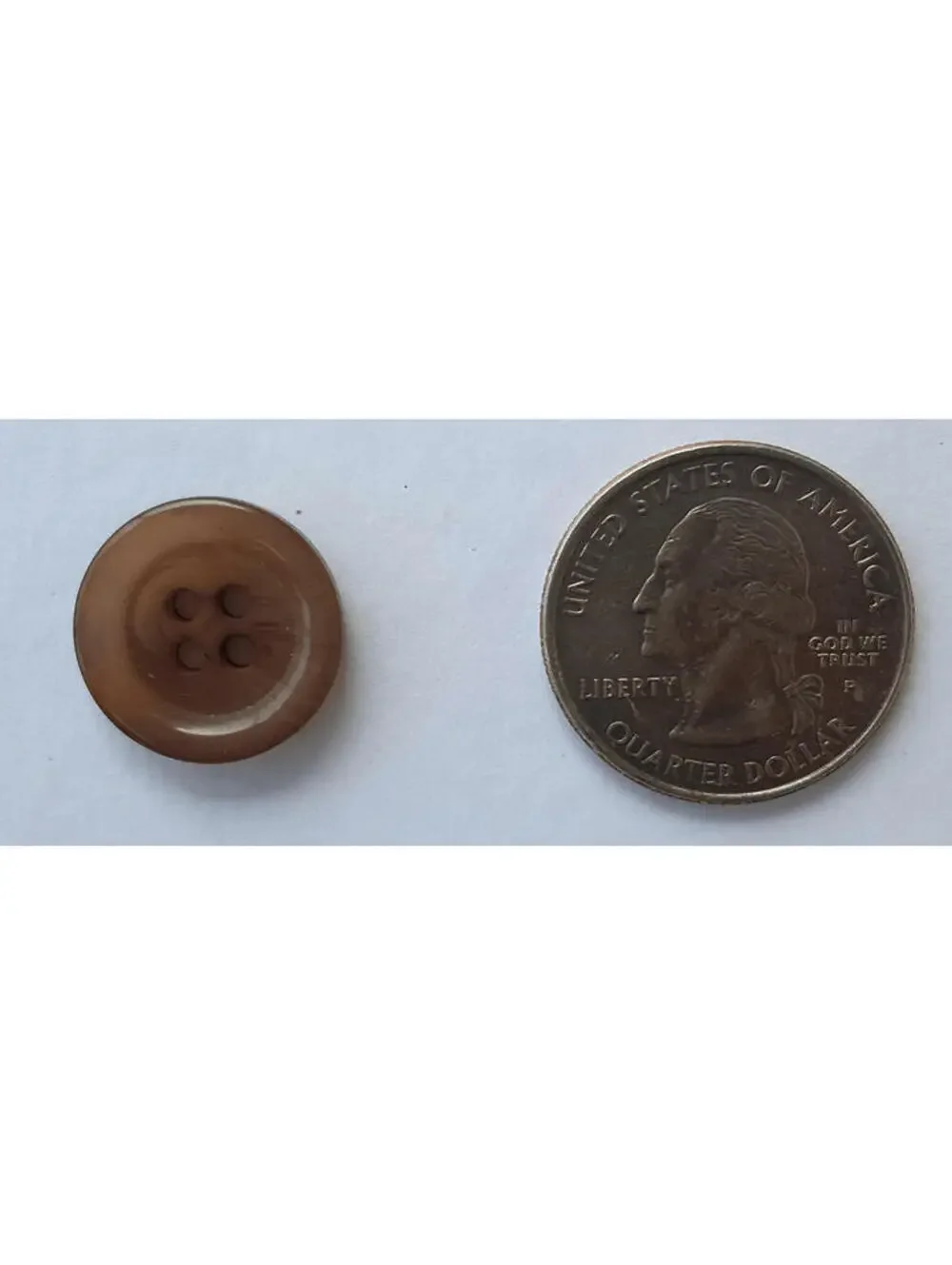 Brown Four-Hole Plastic Buttons - Medium Size